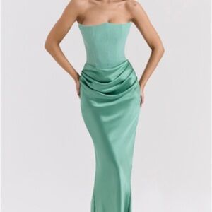 House of CB PERSEPHONE Jade Strapless Corset Maxi Dress